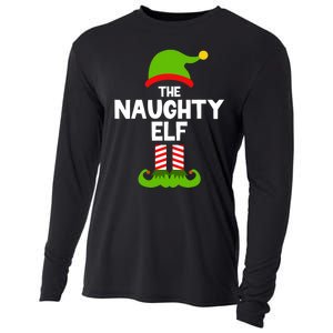 Funny The Naughty Elf Christmas Matching Family Party Cooling Performance Long Sleeve Crew