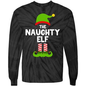 Funny The Naughty Elf Christmas Matching Family Party Tie-Dye Long Sleeve Shirt