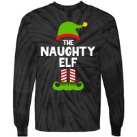 Funny The Naughty Elf Christmas Matching Family Party Tie-Dye Long Sleeve Shirt