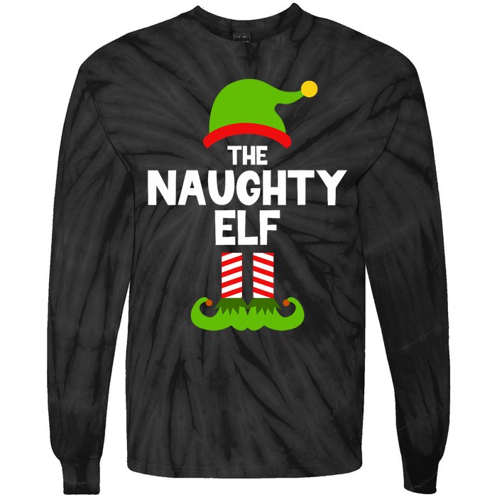 Funny The Naughty Elf Christmas Matching Family Party Tie-Dye Long Sleeve Shirt