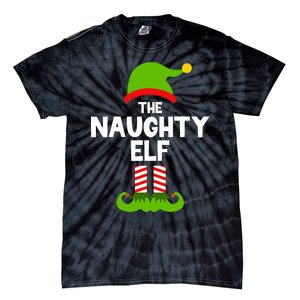 Funny The Naughty Elf Christmas Matching Family Party Tie-Dye T-Shirt