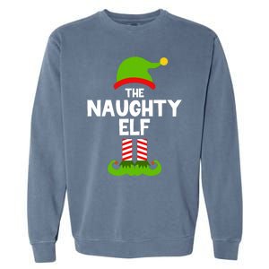 Funny The Naughty Elf Christmas Matching Family Party Garment-Dyed Sweatshirt