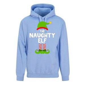 Funny The Naughty Elf Christmas Matching Family Party Unisex Surf Hoodie