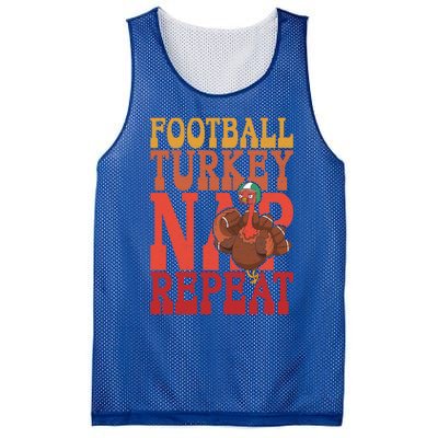 Football Turkey Nap Repeat Thanksgiving Football Lovers Funny Gift Mesh Reversible Basketball Jersey Tank