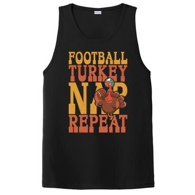 Football Turkey Nap Repeat Thanksgiving Football Lovers Gift PosiCharge Competitor Tank