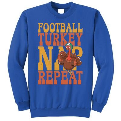 Football Turkey Nap Repeat Thanksgiving Football Lovers Gift Sweatshirt