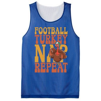 Football Turkey Nap Repeat Thanksgiving Football Lovers Gift Mesh Reversible Basketball Jersey Tank