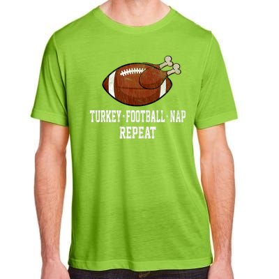 Football Turkey Nap Thanksgiving Adult ChromaSoft Performance T-Shirt