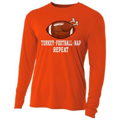 Football Turkey Nap Thanksgiving Cooling Performance Long Sleeve Crew