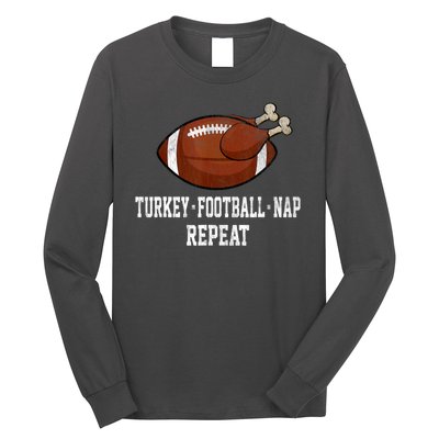 Football Turkey Nap Thanksgiving Long Sleeve Shirt