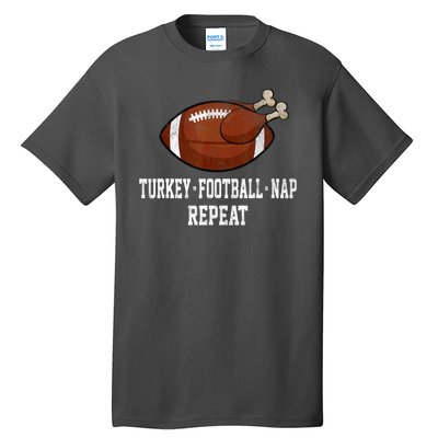 Football Turkey Nap Thanksgiving Tall T-Shirt