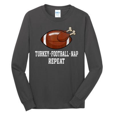 Football Turkey Nap Thanksgiving Tall Long Sleeve T-Shirt