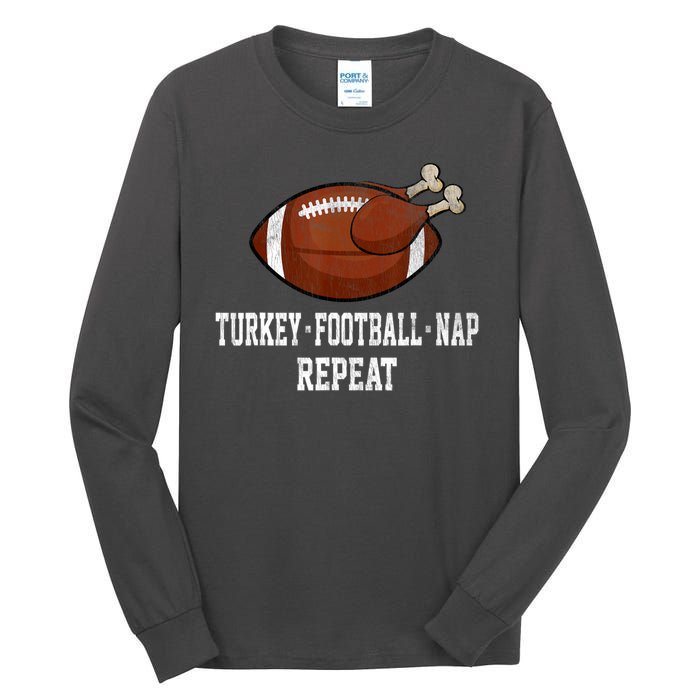 Football Turkey Nap Thanksgiving Tall Long Sleeve T-Shirt