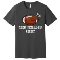 Football Turkey Nap Thanksgiving Premium T-Shirt