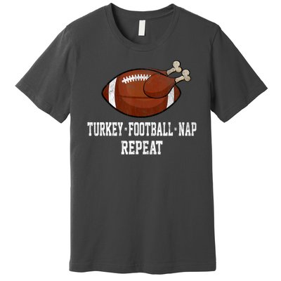 Football Turkey Nap Thanksgiving Premium T-Shirt