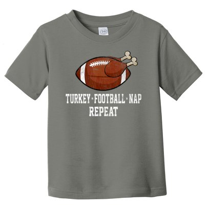 Football Turkey Nap Thanksgiving Toddler T-Shirt