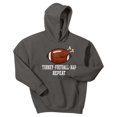 Football Turkey Nap Thanksgiving Kids Hoodie