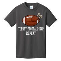 Football Turkey Nap Thanksgiving Kids T-Shirt