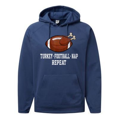 Football Turkey Nap Thanksgiving Performance Fleece Hoodie