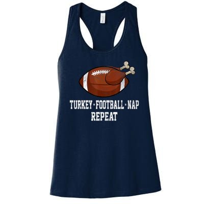 Football Turkey Nap Thanksgiving Women's Racerback Tank