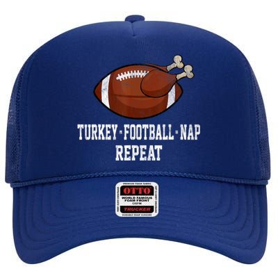 Football Turkey Nap Thanksgiving High Crown Mesh Back Trucker Hat