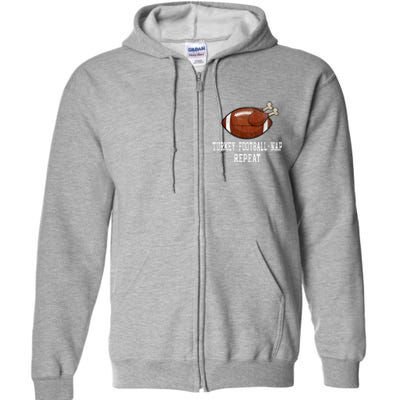 Football Turkey Nap Thanksgiving Full Zip Hoodie