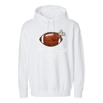 Football Turkey Nap Thanksgiving Garment-Dyed Fleece Hoodie