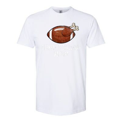 Football Turkey Nap Thanksgiving Softstyle CVC T-Shirt