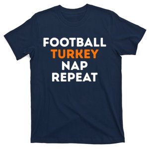 Football Turkey Nap Repeat Thanksgiving T-Shirt