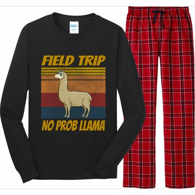 Field Trip No Prob Llama Funny Gift Field Day Vibes Teachers Students Gift Long Sleeve Pajama Set