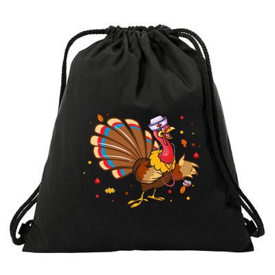 Funny Turkey Nurse Nursing Thanksgiving Stethoscope Nurse Great Gift Drawstring Bag