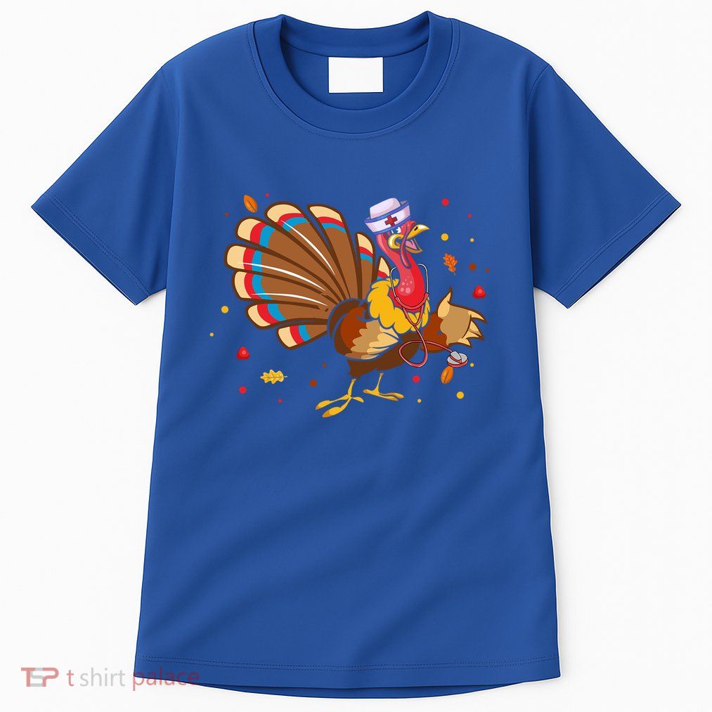 Funny Turkey Nurse Nursing Thanksgiving Stethoscope Nurse Great Gift Tall T-Shirt