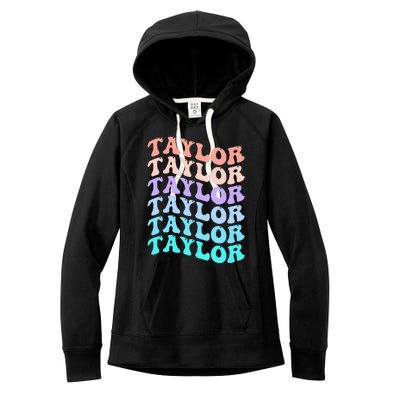 Funny T.aylor name groovy colourful love i love Ts T.aylor Women's Fleece Hoodie