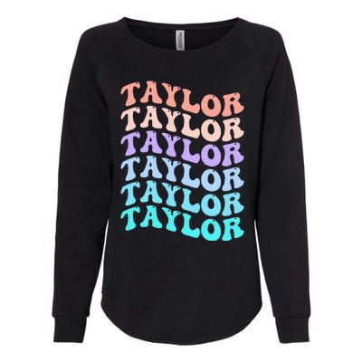 Funny T.aylor name groovy colourful love i love Ts T.aylor Womens California Wash Sweatshirt