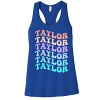 Funny T.aylor name groovy colourful love i love Ts T.aylor Women's Racerback Tank