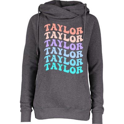 Funny T.aylor name groovy colourful love i love Ts T.aylor Womens Funnel Neck Pullover Hood