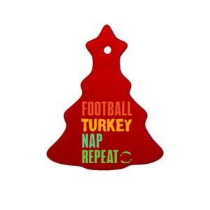 Football Turkey Nap Repeat A Funny Novelty Sports Wear Cute Gift Ceramic Tree Ornament