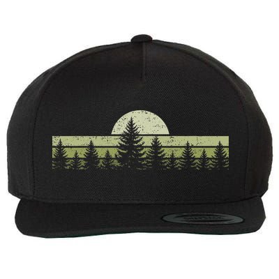 Forest Trees Nature Outdoors Wool Snapback Cap