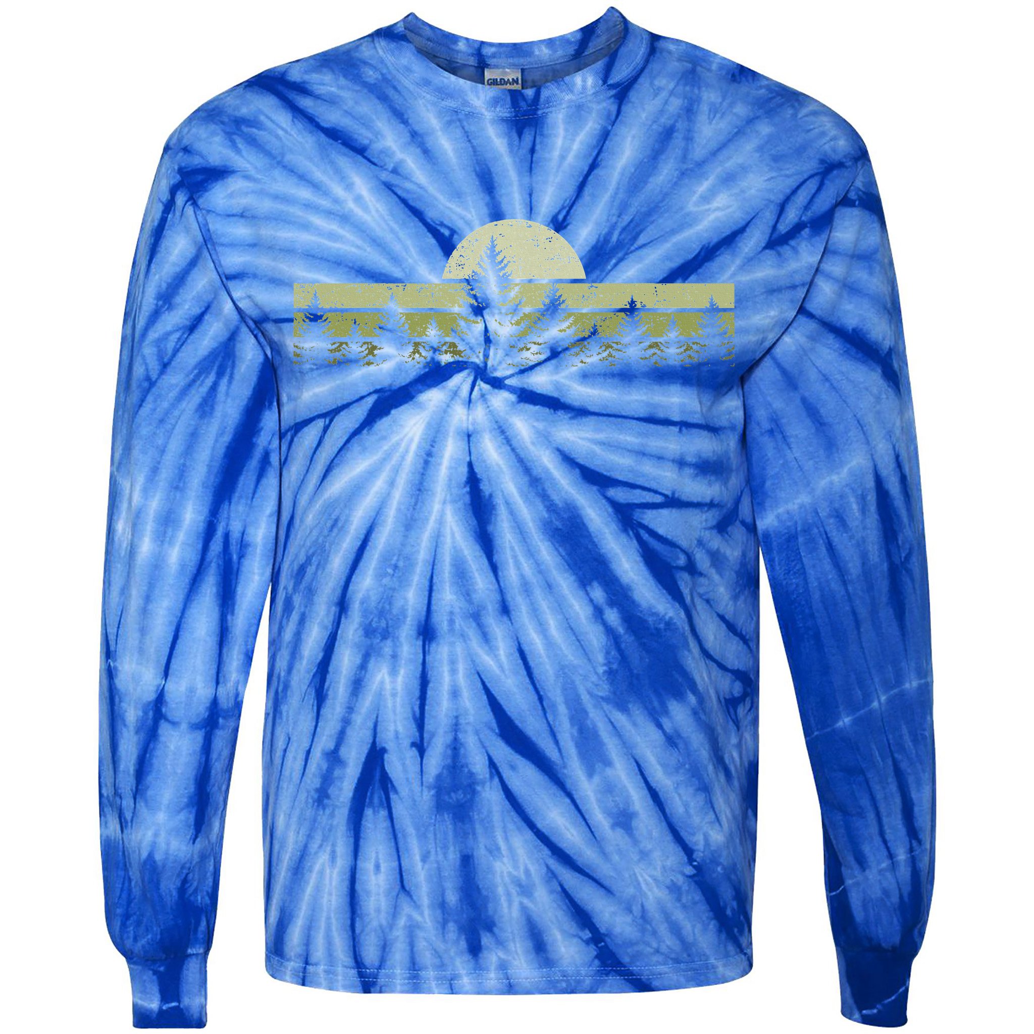 Forest Trees Nature Outdoors Tie-Dye Long Sleeve Shirt