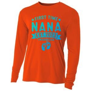 First Time Nana Let The Spoiling Begin New Grandparents Gift Cooling Performance Long Sleeve Crew