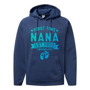 First Time Nana Let The Spoiling Begin New Grandparents Gift Performance Fleece Hoodie