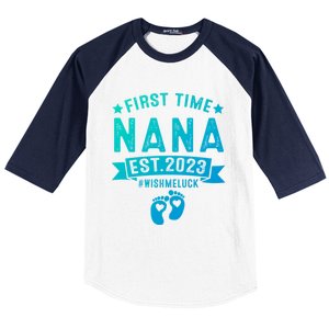 First Time Nana Let The Spoiling Begin New Grandparents Gift Baseball Sleeve Shirt