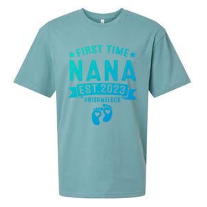 First Time Nana Let The Spoiling Begin New Grandparents Gift Sueded Cloud Jersey T-Shirt