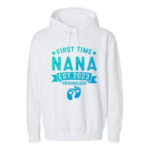 First Time Nana Let The Spoiling Begin New Grandparents Gift Garment-Dyed Fleece Hoodie