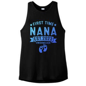 First Time Nana Let The Spoiling Begin New Grandparents Gift Ladies PosiCharge Tri-Blend Wicking Tank