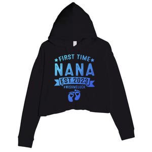 First Time Nana Let The Spoiling Begin New Grandparents Gift Crop Fleece Hoodie