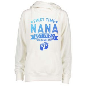 First Time Nana Let The Spoiling Begin New Grandparents Gift Womens Funnel Neck Pullover Hood