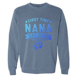 First Time Nana Let The Spoiling Begin New Grandparents Gift Garment-Dyed Sweatshirt