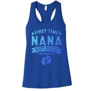 First Time Nana Let The Spoiling Begin New Grandparents Gift Women's Racerback Tank