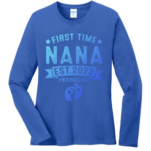 First Time Nana Let The Spoiling Begin New Grandparents Gift Ladies Long Sleeve Shirt